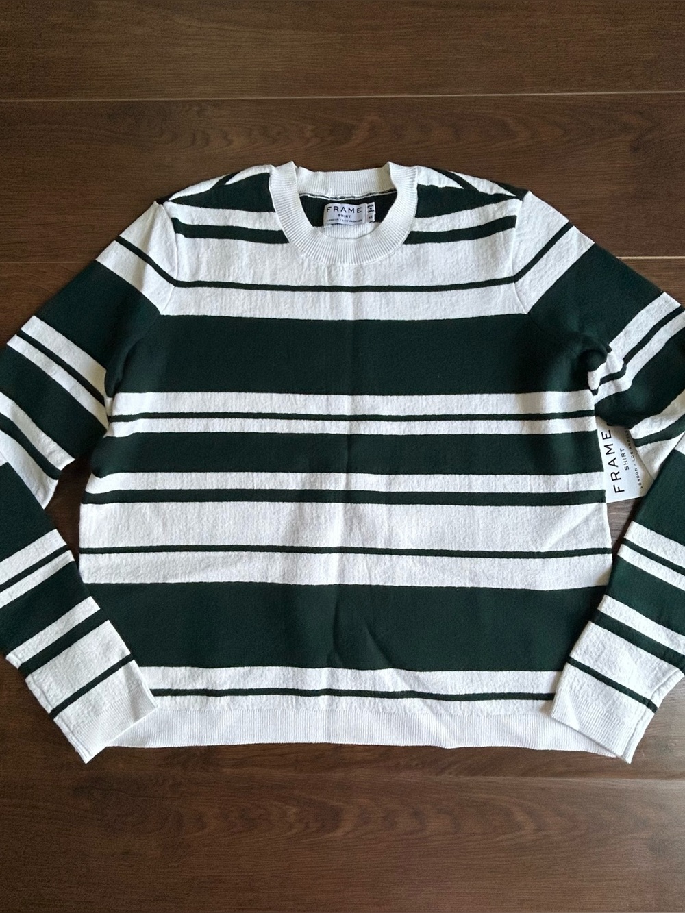 Frame Denim Sculpture Spruce Striped Sweater XS